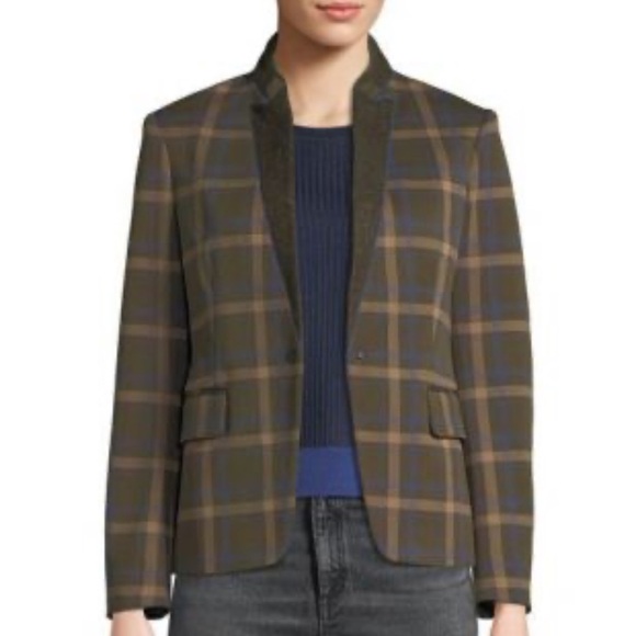 Rag & Bone Naomi Green Plaid Blazer Size 6 - Picture 5 of 11